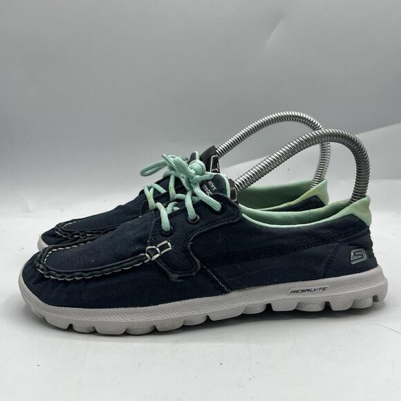 Skechers Shoes Womens 7 Navy On The Go Slip On Casual Walking Athleisure - Picture 4 of 12